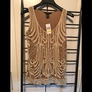 NWT 89th & Madison gold and tan tank